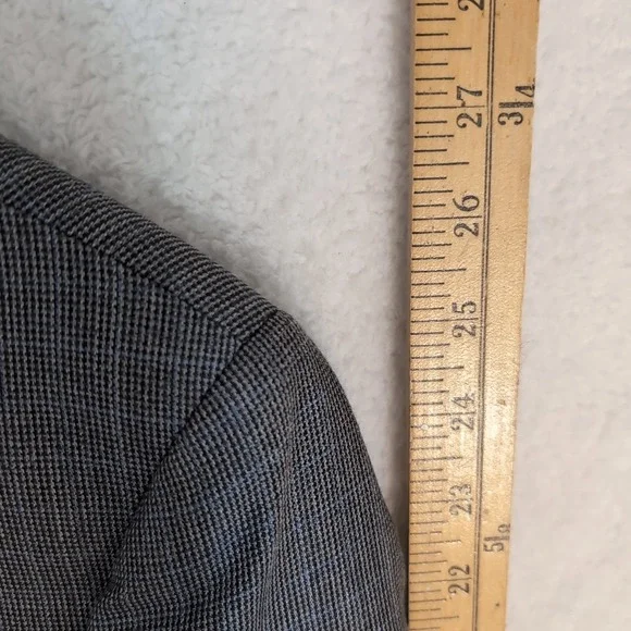 Ralph Ralph Lauren Silk Wool Blazer Men 44 Plaid Blue 2 Button Sport Coat 1 Vent